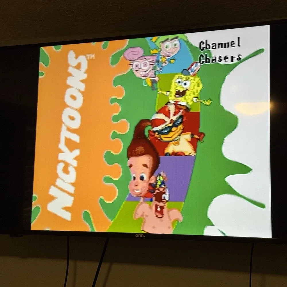 Nickelodeon Nicktoons Plug 'N Play TV Game 2005 Jakks Pacific Orange Green Works